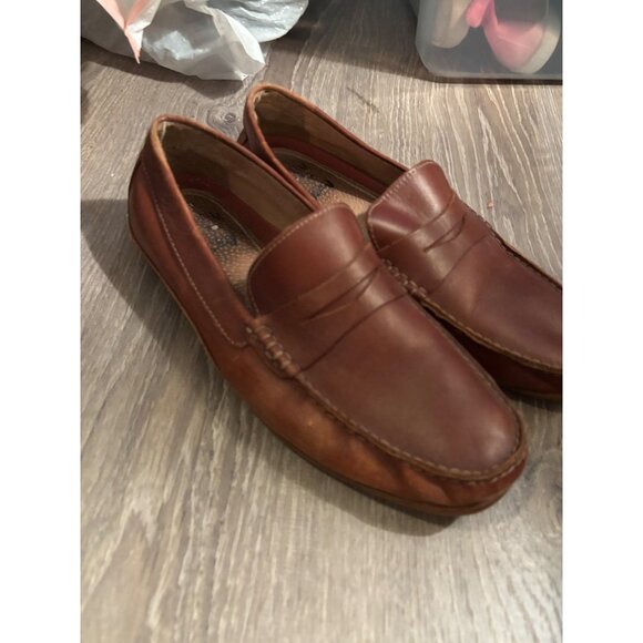 Florsheim Brown Leather Driving Loafers Mens Size 11.5M Slip-On Motor Moc - Picture 3 of 9